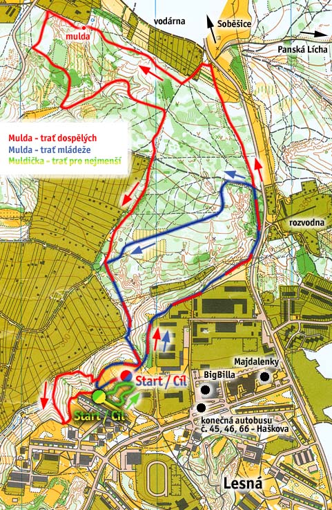 Mapa závodu Soběšická Mulda